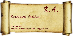Kapcsos Anita névjegykártya